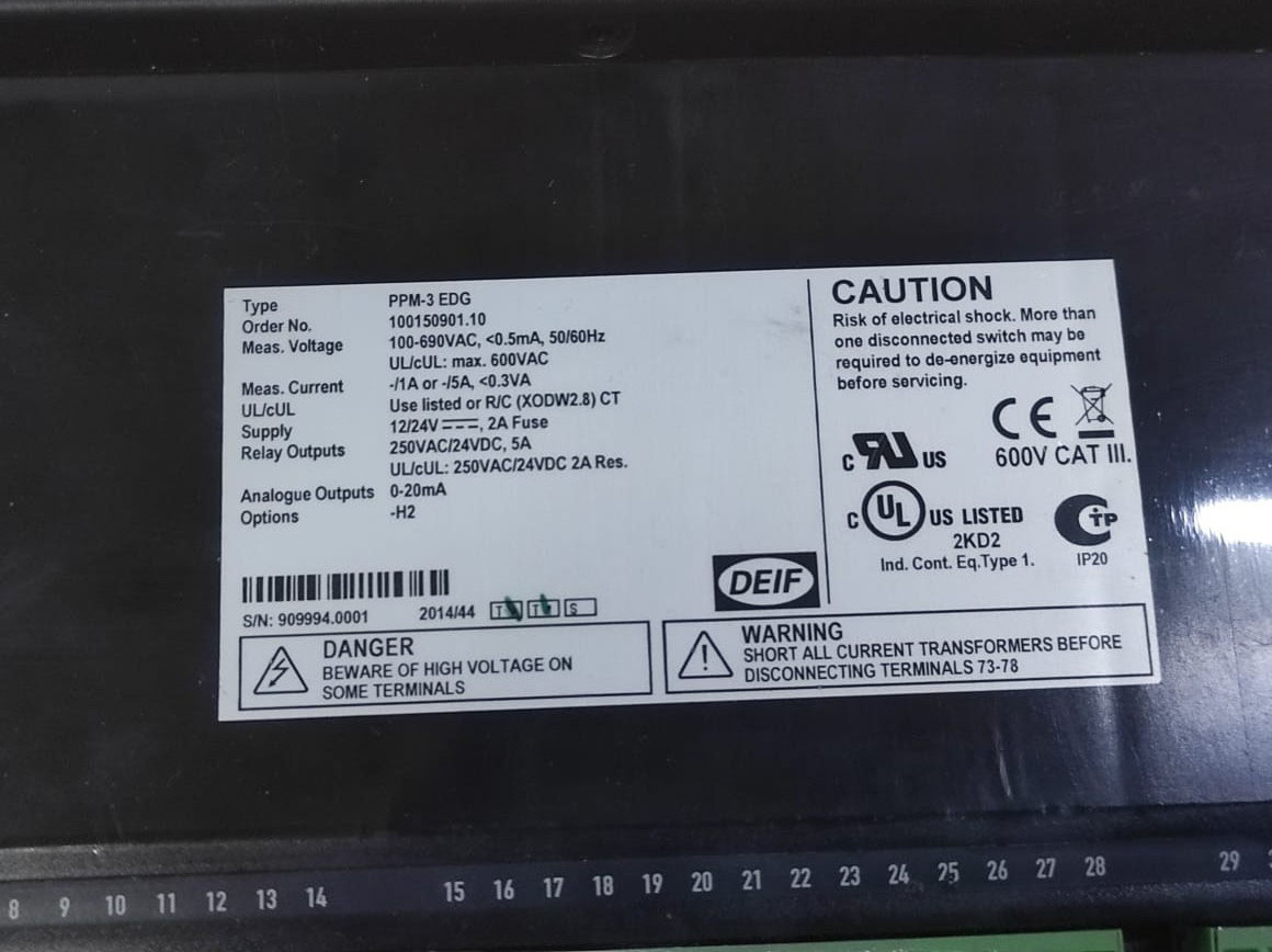 DEIF PPM-3 EDG Power Management Controller for generator and machine control