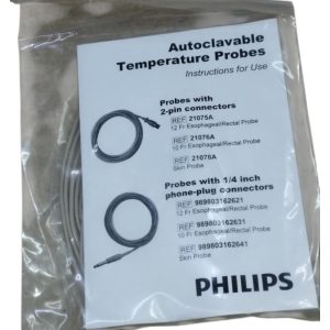 Philips 21078A skin surface temperature probe for patient monitoring and medical temperature measurement.