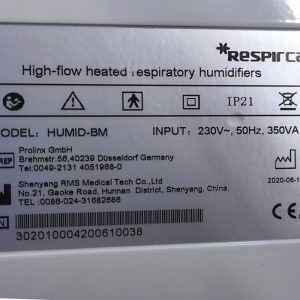 Premium-Quality RESPIR CARE High Flow Repiratory Humidifiers HUMID-BM |Original and Fresh Condition|