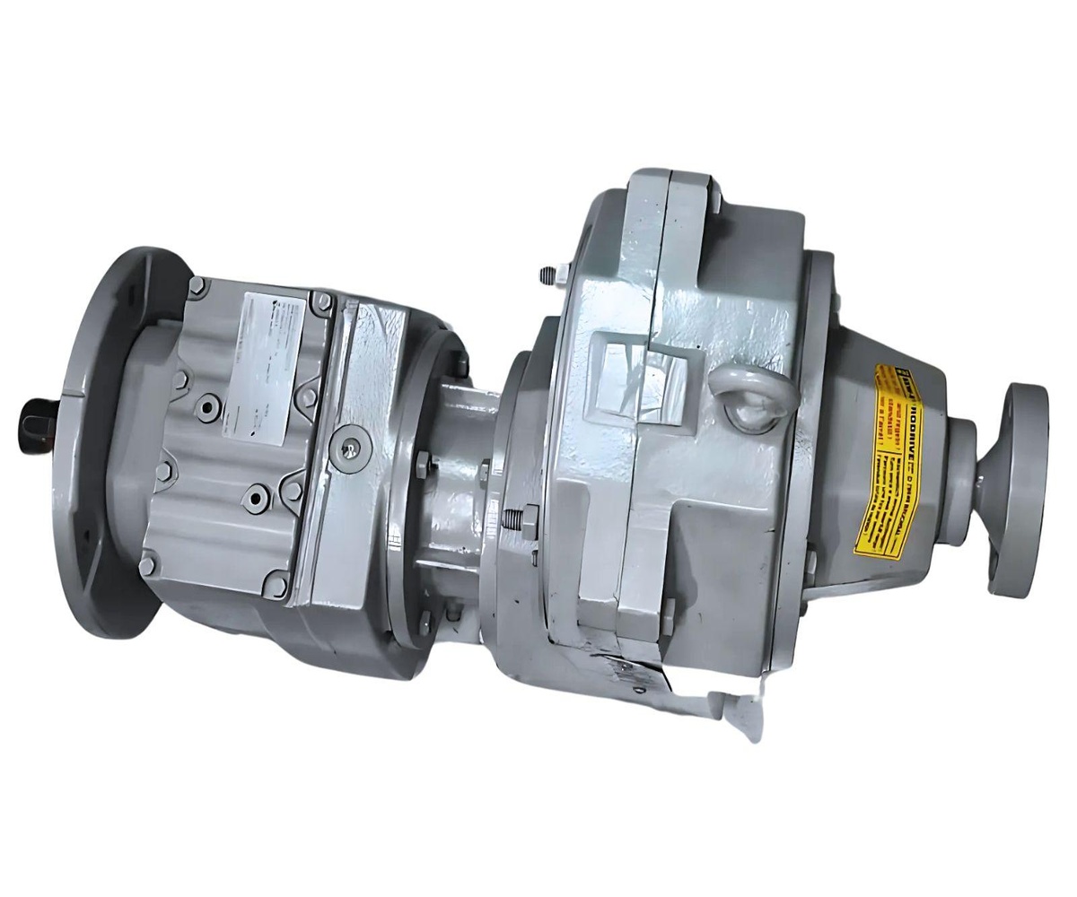 SEW-EURODRIVE RF77 VU21/A helical gear motor with wheels for industrial conveyors and material handling applications.