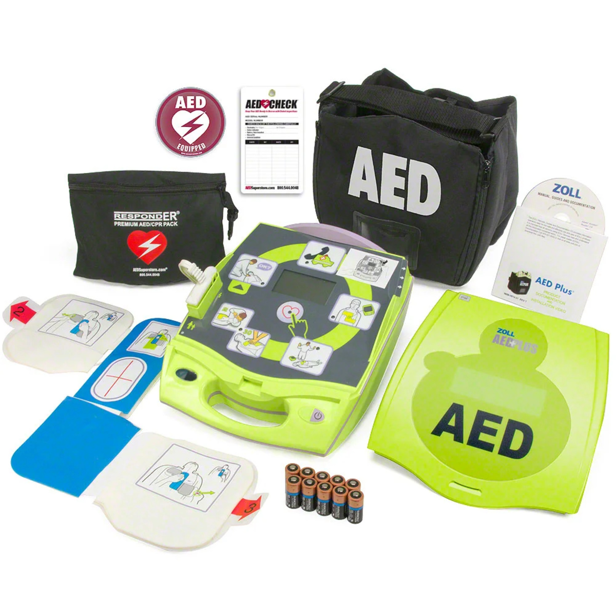 ZOLL AED Plus Automated External Defibrillator for Emergency Cardiac Response & CPR Assistance