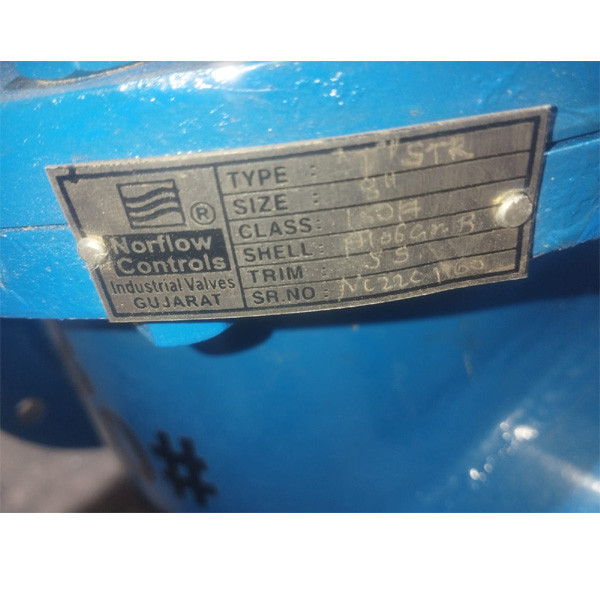 Industrial Butterfly Valve STR NC2201160 6 Inch Norflow Controls