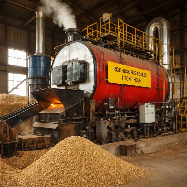 Rice husk fired boiler 4 ton per hour