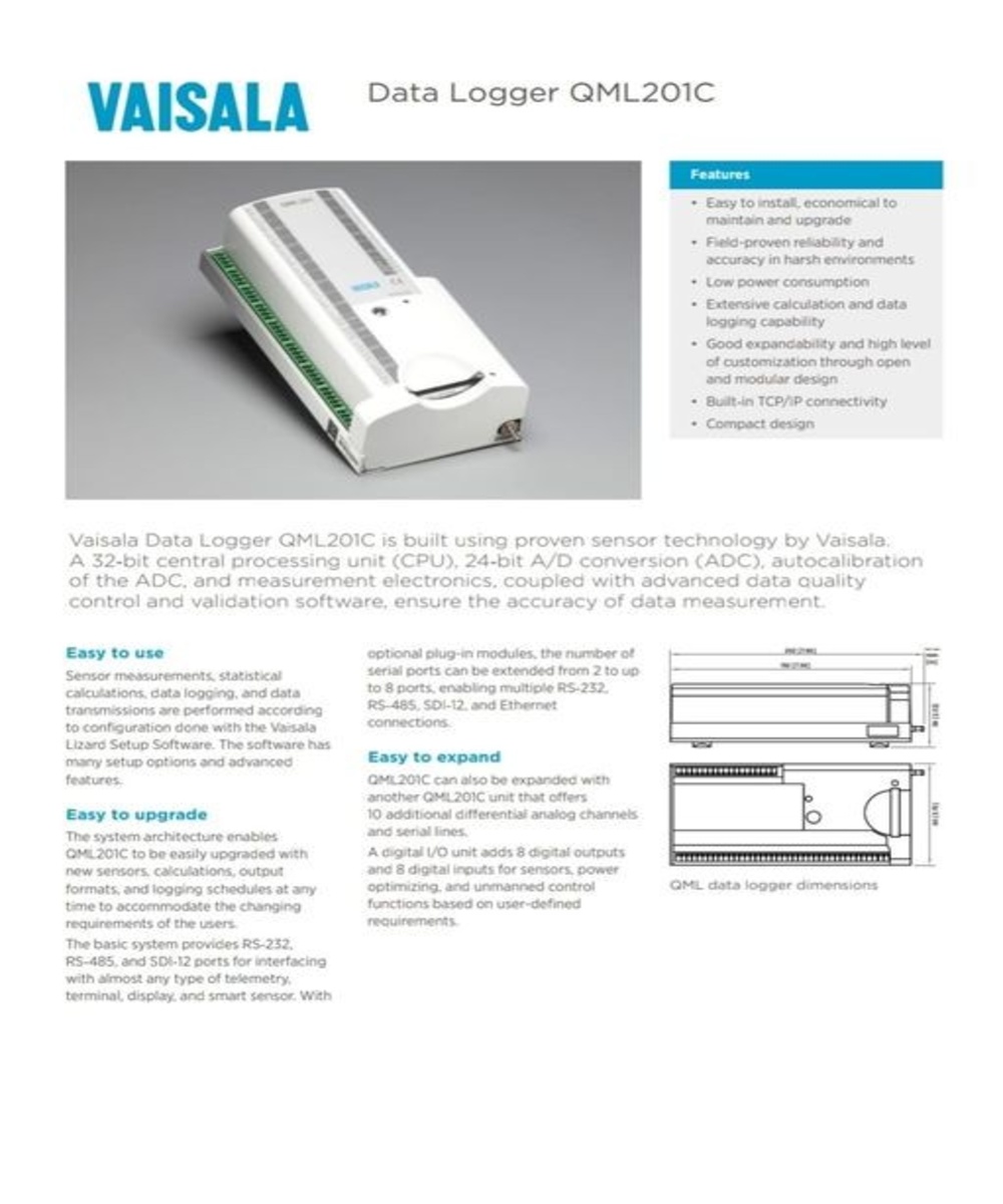 Vaisala QML201 Data Logger for Automatic Weather Stations and Environmental Monitoring