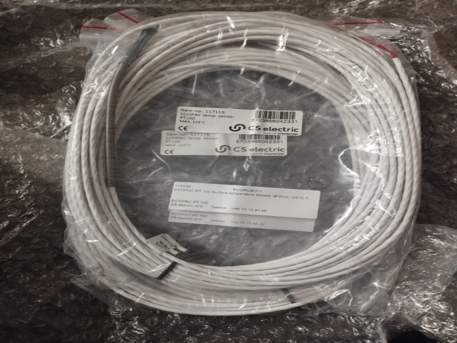 CS Electric ECOPAC PT100 Surface Temperature Sensor for Industrial Temperature Monitoring