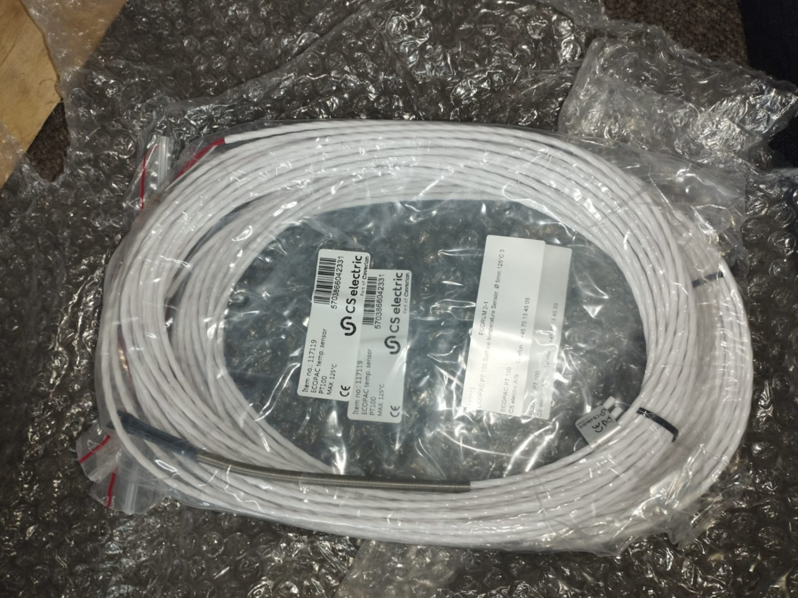 CS Electric ECOPAC PT100 Surface Temperature Sensor for Industrial Temperature Monitoring