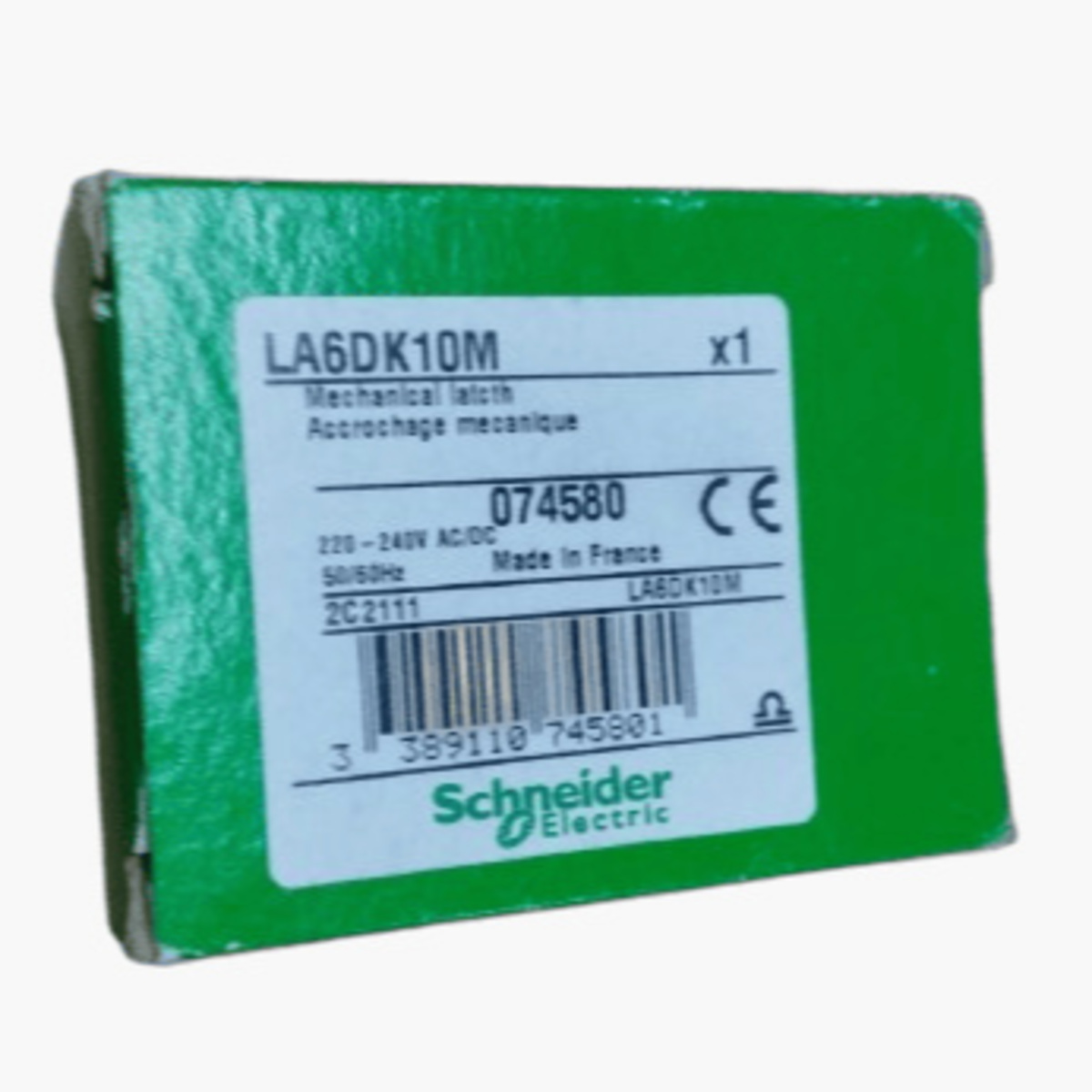 Schneider Electric TeSys LA6DK10M mechanical auxiliary latch block for TeSys D contactors.