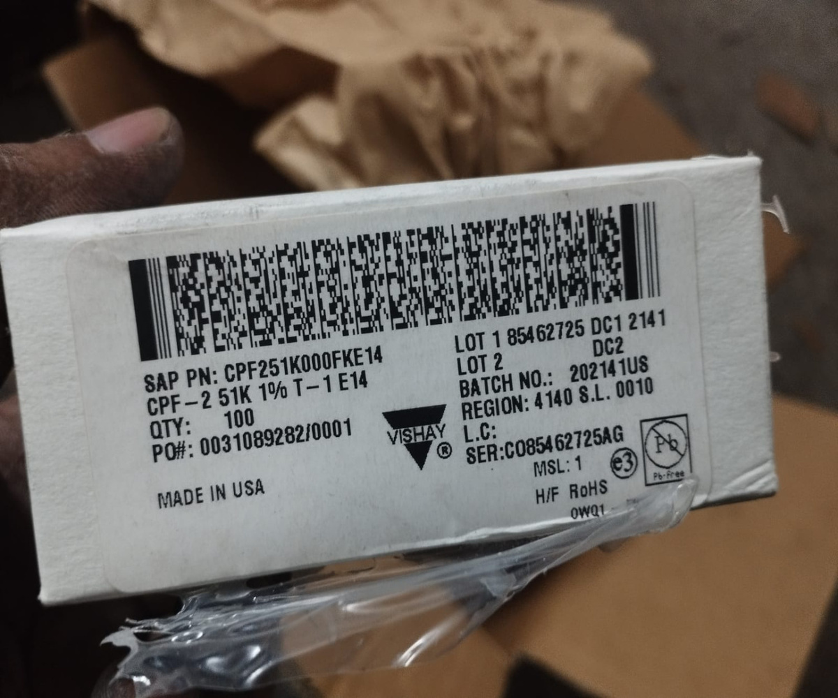 Vishay Dale CPF251K000FKE14 51kΩ 2W Metal Film Resistor |Original and New Stock| - Image 2